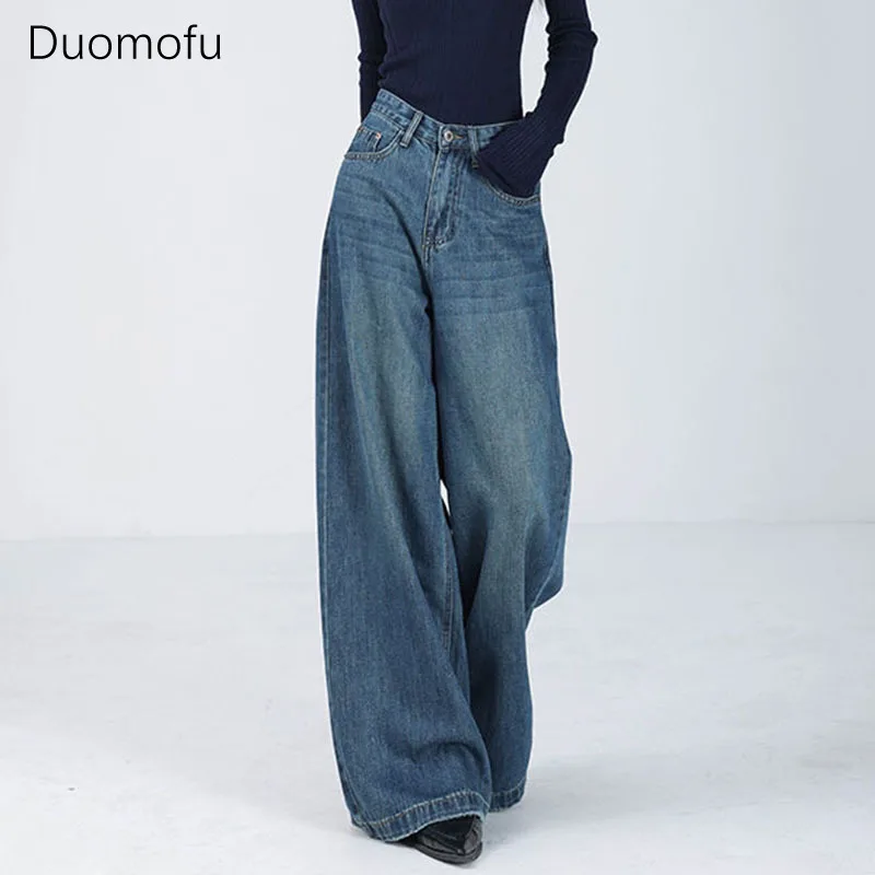 Duomofu Blue Washed Loose Wide Leg Denim Pants Women Vintage Streetwear High Waisted Jeans Female Casual Wild Floor Trousers
Duomofu Blue Washed Loose Wide Leg Denim Pants Women Vintage Streetwear High Waisted Jeans Female Casual Wild Floor Trousers