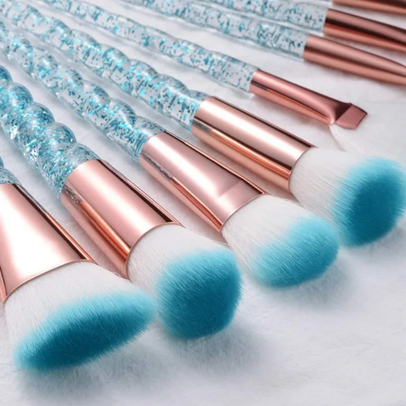 10PCS Crystal Makeup Brush Transparent Sparkling Powder Spiral Pattern Beauty Brush Full Set Cosmetic Tools Brochas Maquillaje
10PCS Crystal Makeup Brush Transparent Sparkling Powder Spiral Pattern Beauty Brush Full Set Cosmetic Tools Brochas Maquillaje