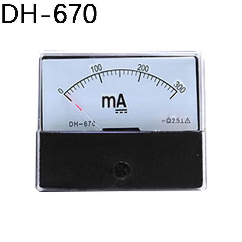 

DC 1MA 20MA 30MA 50MA 100MA 200MA 300MA 500MA Analog Current Panel Meter Ampere Ammeter DH-670 DH670