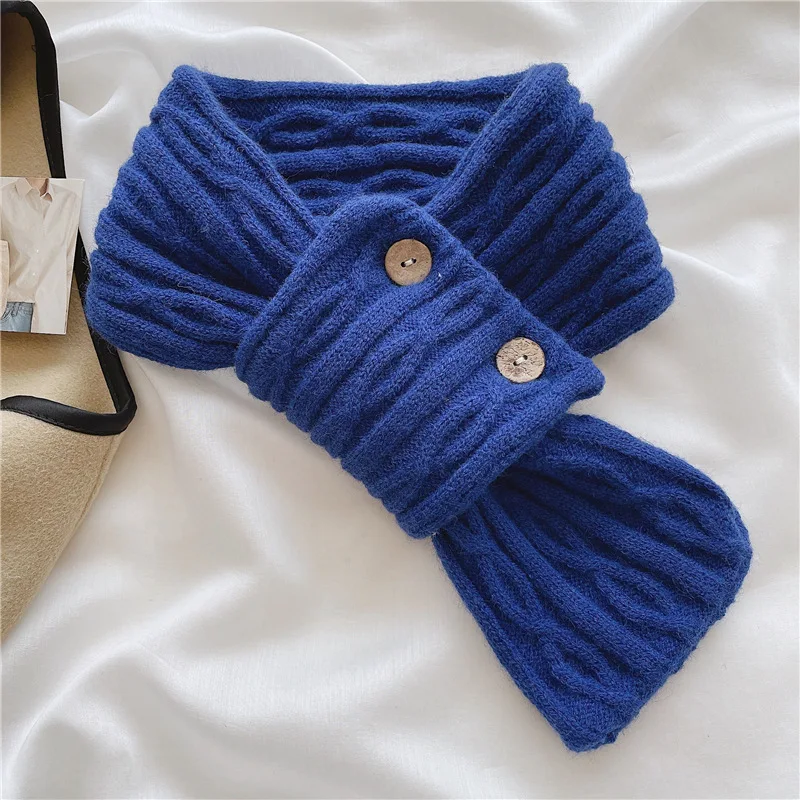 Blue Button Solid Color Luxury Brand Knitted Neckerchief Scarf Women Winter Scarf Female Long Skinny Small Muffle
Blue Button Solid Color Luxury Brand Knitted Neckerchief Scarf Women Winter Scarf Female Long Skinny Small Muffle