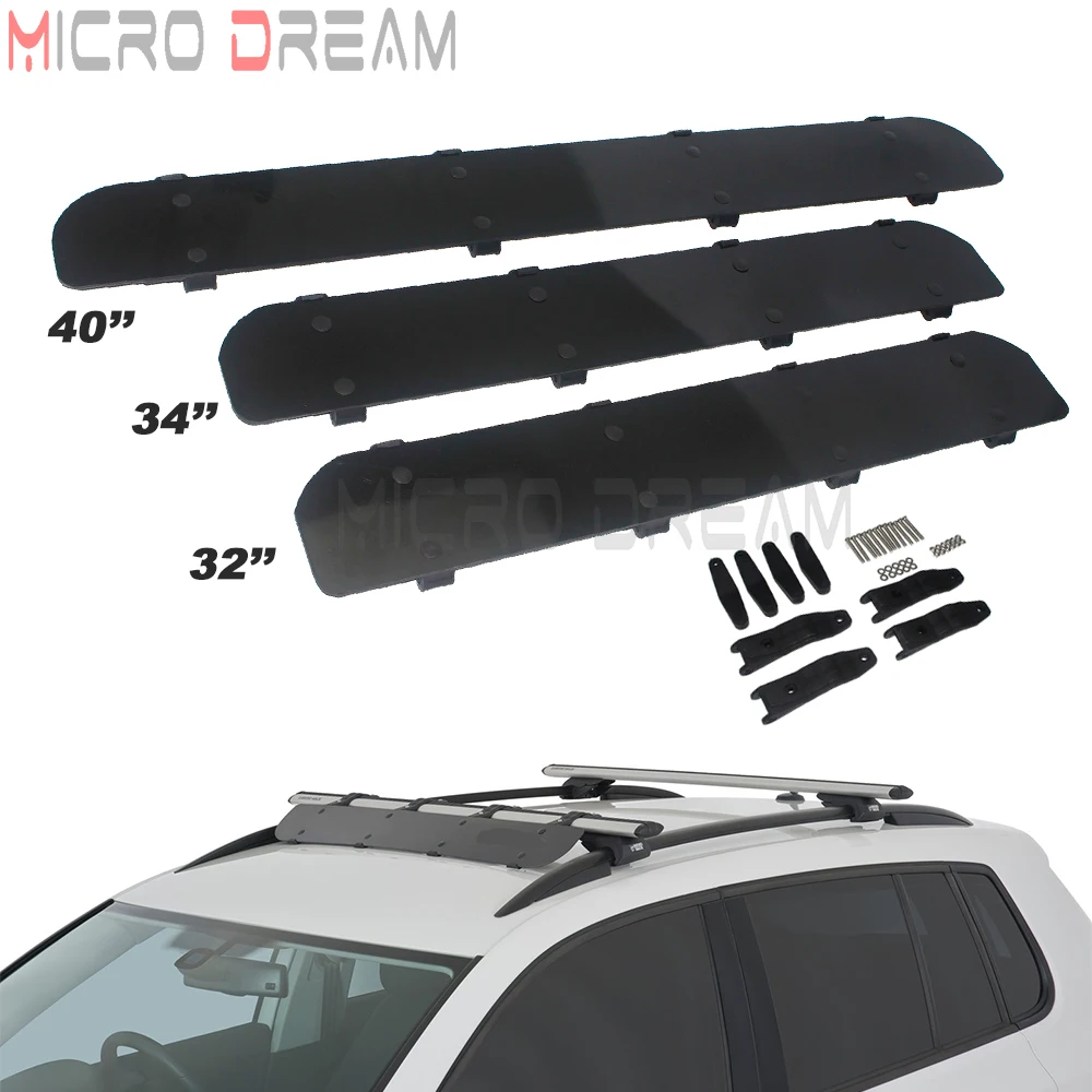 

32" 34" 40" Wind Fairing Wind Deflector Kit Car Roof Rack 112cm Universal Car Auto Top Cargo Wind Spoiler For Truck BMW SUV