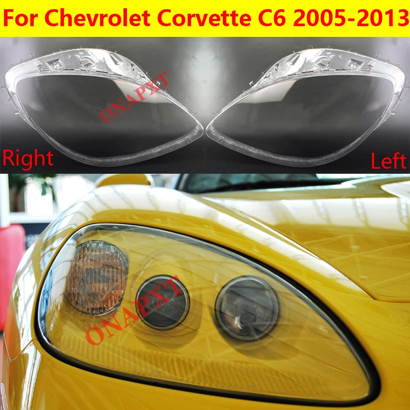 

Car Front Headlight Cover For Chevrolet Corvette C6 Headlamp Lampshade Lampcover Head Lamp light Covers Shell glass 2005-2013