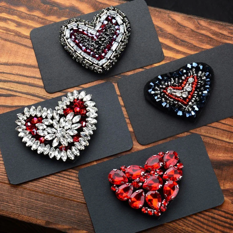 Handmade Rhinestone Beaded Patches Heart-shaped Embroidery Sewing on Patch for Clothing DIY Applique Decorative Clothes Hats
Handmade Rhinestone Beaded Patches Heart-shaped Embroidery Sewing on Patch for Clothing DIY Applique Decorative Clothes Hats