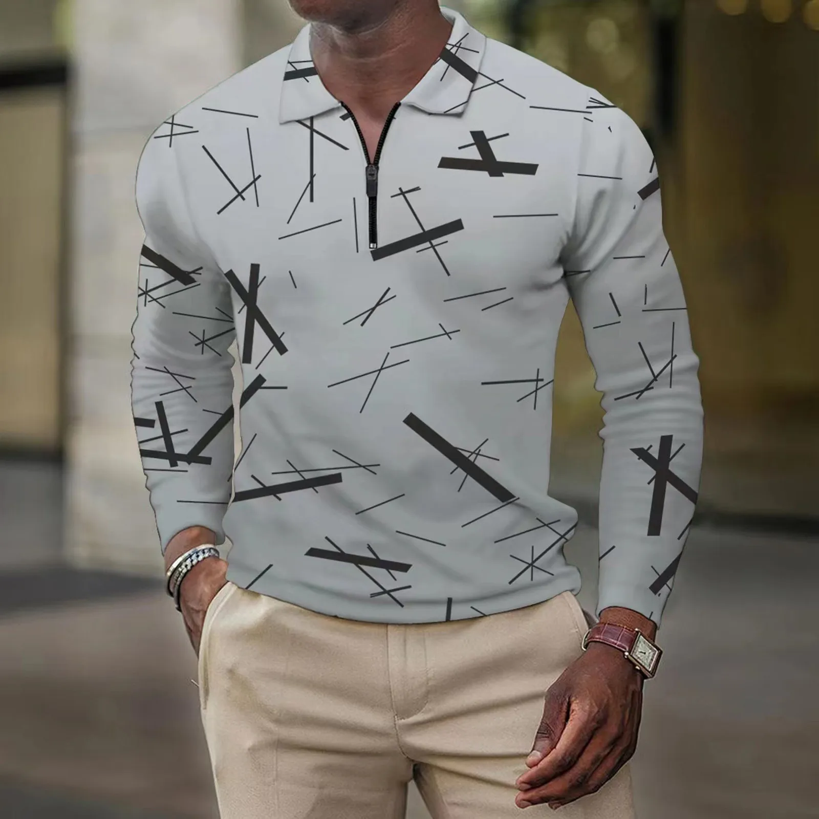 Mens Spring And Autumn Fashion Casual Striped Long Sleeve Zipper Top Vintage Men Clothes
Mens Spring And Autumn Fashion Casual Striped Long Sleeve Zipper Top Vintage Men Clothes