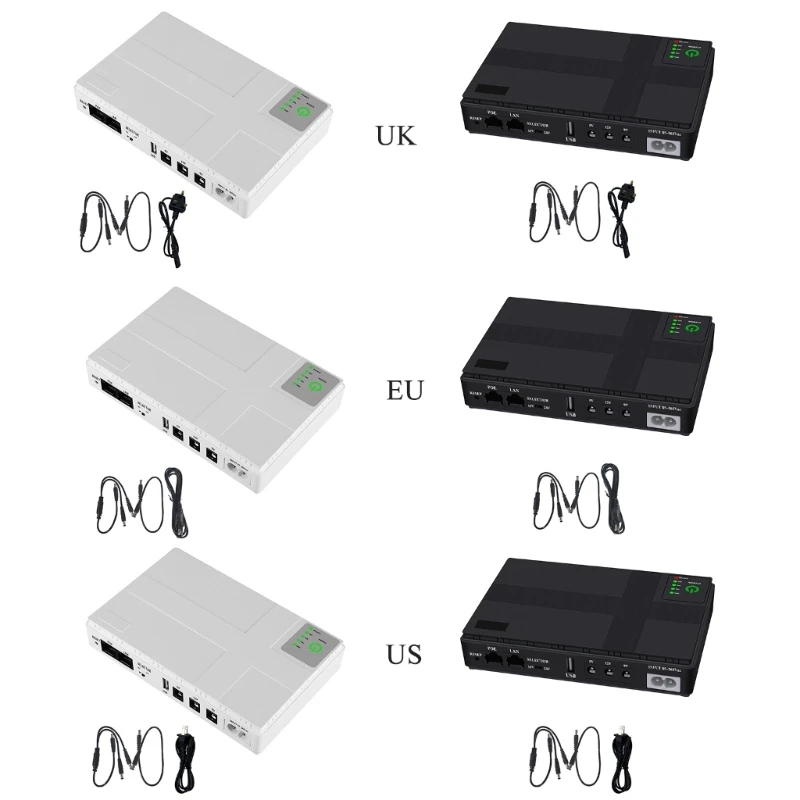 

10400mAh Mini UPS 5V 9V 12V Backup Portable Uninterruptible Power Supply Unit for Wifi Router Security Camera