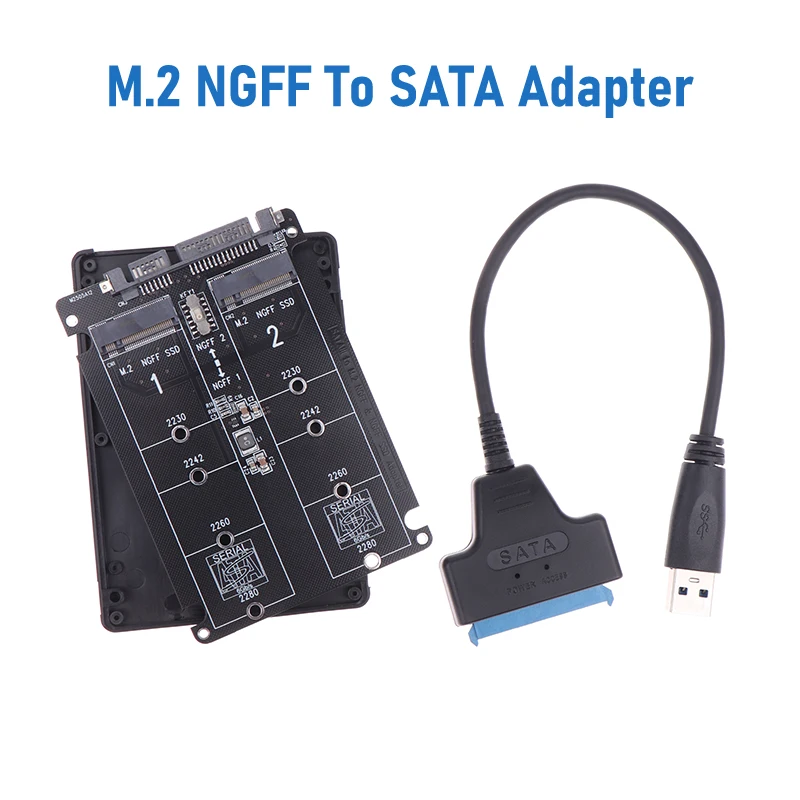 Переходник с 2 мундштуками NGFF SSD M.2 на 2,5 SATA с последовательным портом, конвертер карт с двойным лотком, кабель USB для ноутбука, ограничение скорости 6 Гбит/с
Переходник с 2 мундштуками NGFF SSD M.2 на 2,5 SATA с последовательным портом, конвертер карт с двойным лотком, кабель USB для ноутбука, ограничение скорости 6 Гбит/с