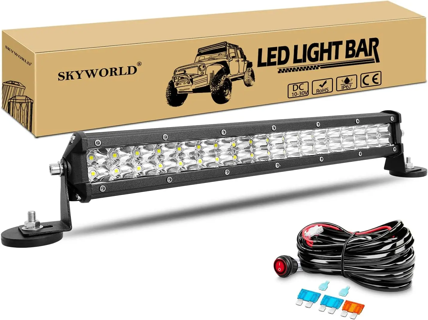 3D 15'' 20'' 24'' 108/144/180W LED Light Bar with Magnet Brackets Driving Spot Beam Work Light Bar 12v 24v Truck SUV ATV 4WD 4x4 3D 15'' 20'' 24'' 108/144/180W LED Light Bar with Magnet Brackets Driving Spot Beam Work Light Bar 12v 24v Truck SUV ATV 4WD 4x4