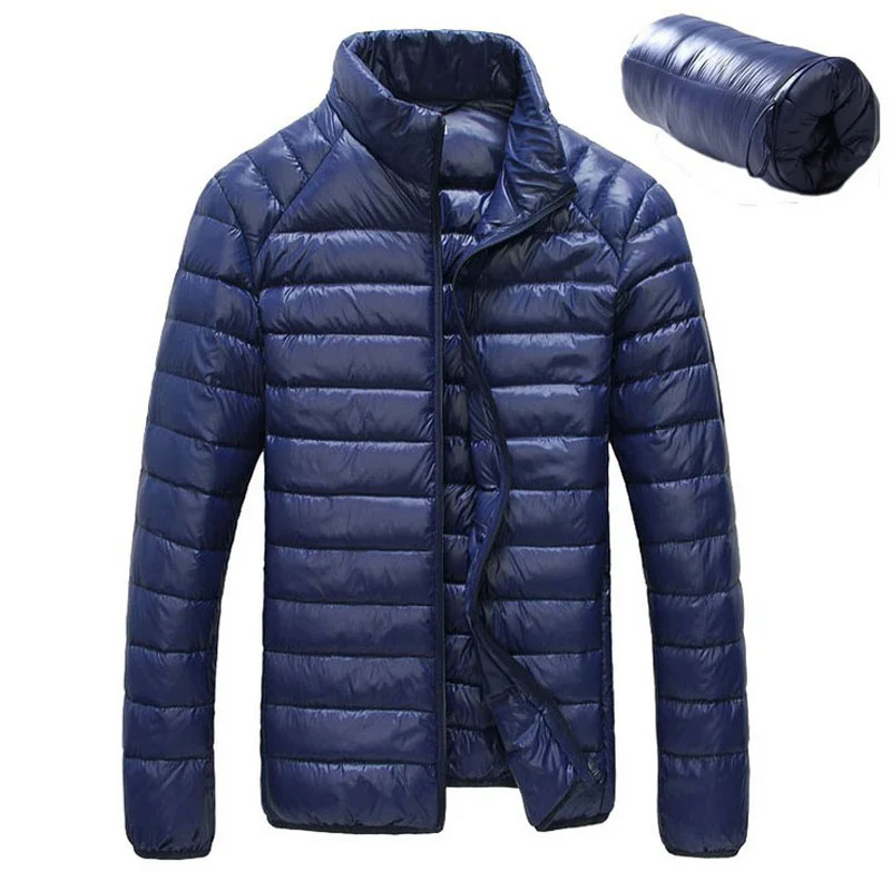 

Winter Duck down jacket men 90% Down Content thin ultra light winter long sleeve solid parkas coats