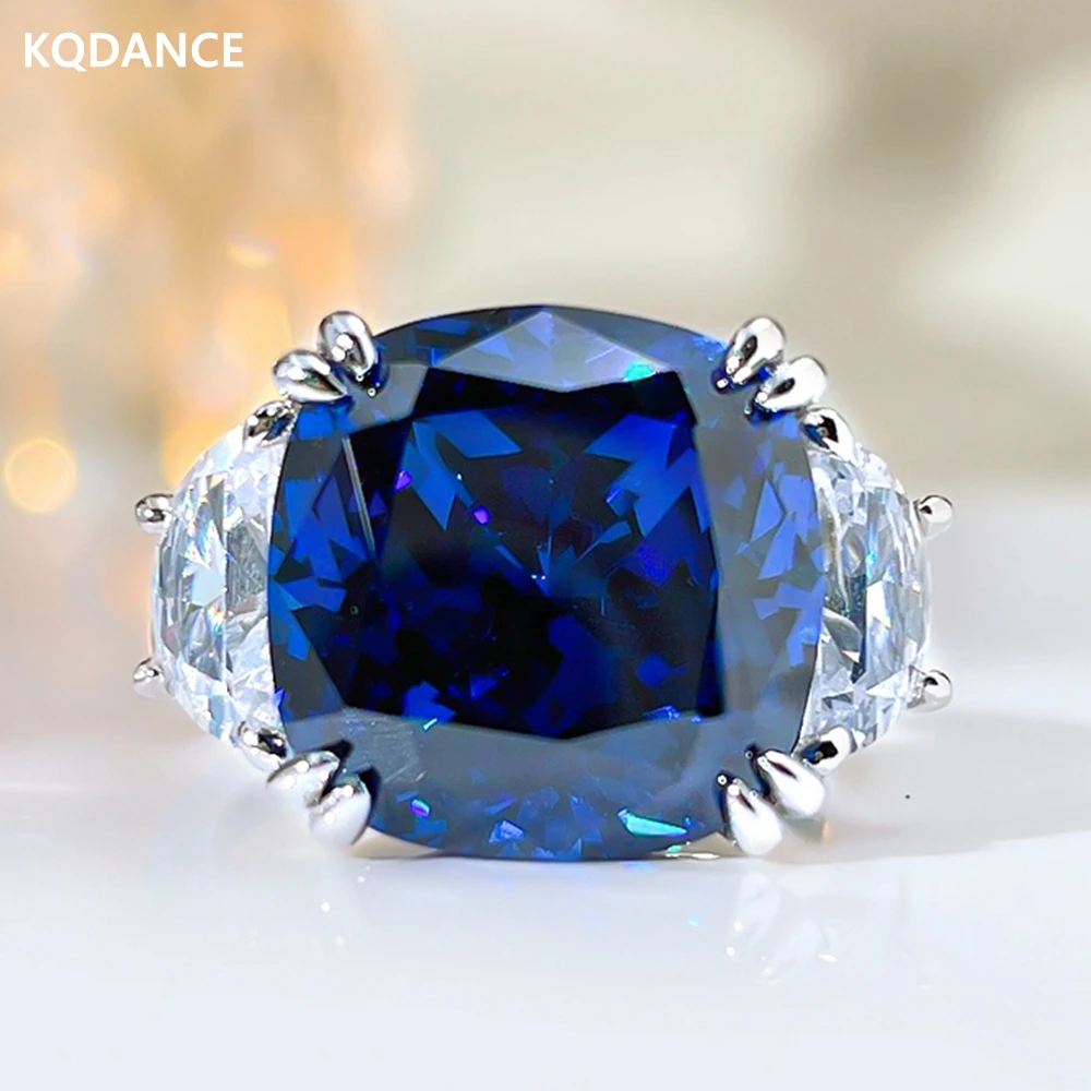 KQDANCE Luxury 925 Sterling Silver With Big Cushion Cut 13mm Lab Created Sapphire Blue High Carbon Diamond Rings Fine Jewelry
KQDANCE Luxury 925 Sterling Silver With Big Cushion Cut 13mm Lab Created Sapphire Blue High Carbon Diamond Rings Fine Jewelry
