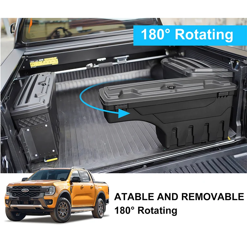 

For Ford Ranger T9 2023+ Tailgate Swing Case Storage Wildtrak Sport XLT XLS XL Ranger Raptor Toolbox Storage Car Styling 1PCS