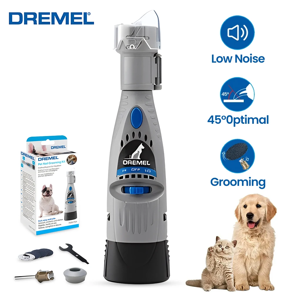 

Dremel Pet Nail Grinder Cordless Dog Cat Paws Electric Grooming Trimmer 2 Speed 3 Gears Nail Clippers Trimmer Kit Pet Supplies