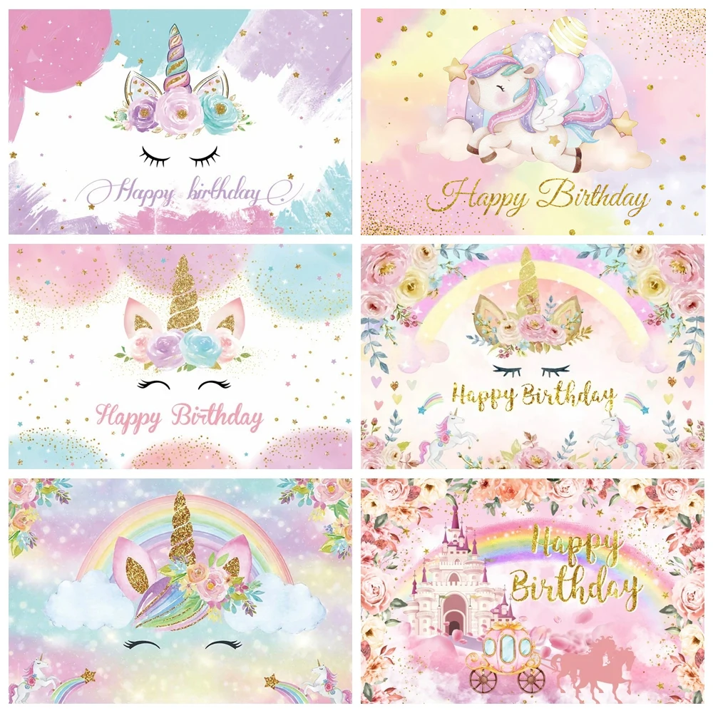 Unicorn Theme Customized Birthday Party Backdrop Rainbow Clouds Stars Glitter Flowers Newborn Baby Shower Photography Background
Unicorn Theme Customized Birthday Party Backdrop Rainbow Clouds Stars Glitter Flowers Newborn Baby Shower Photography Background