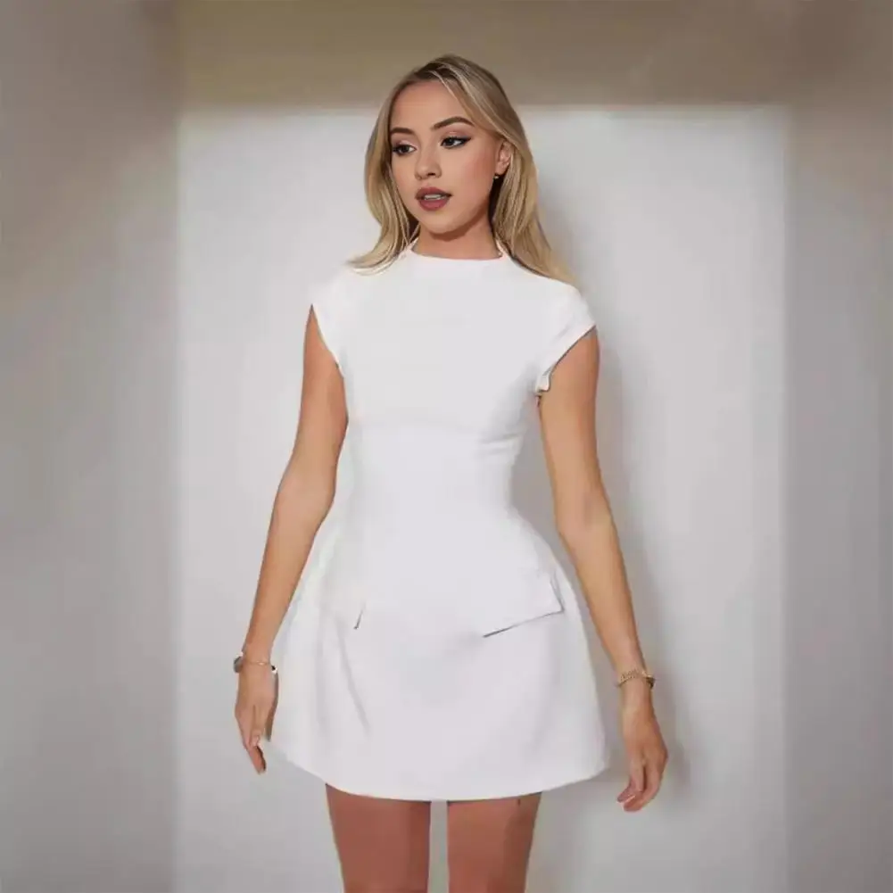 Slim Waist Dress Elegant A-line Mini Dress for Women with Short Sleeves High Waist for Dating Commuting in Summer A-line Dress
Slim Waist Dress Elegant A-line Mini Dress for Women with Short Sleeves High Waist for Dating Commuting in Summer A-line Dress