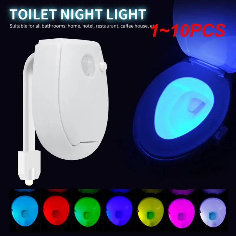 

1~10PCS Color Smart PIR Motion Sensor Toilet Seat Night Light Waterproof Backlight For Bowl LED Luminaria Lamp WC Light Home
