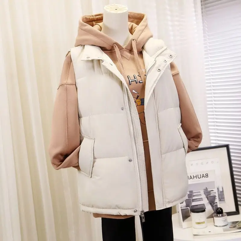 New Winter Cotton Vest Women Warm Coat Turn-down Collar Zipper Sleeveless Jacket Overcoat Loose Pocket Waistcoat Q386
New Winter Cotton Vest Women Warm Coat Turn-down Collar Zipper Sleeveless Jacket Overcoat Loose Pocket Waistcoat Q386