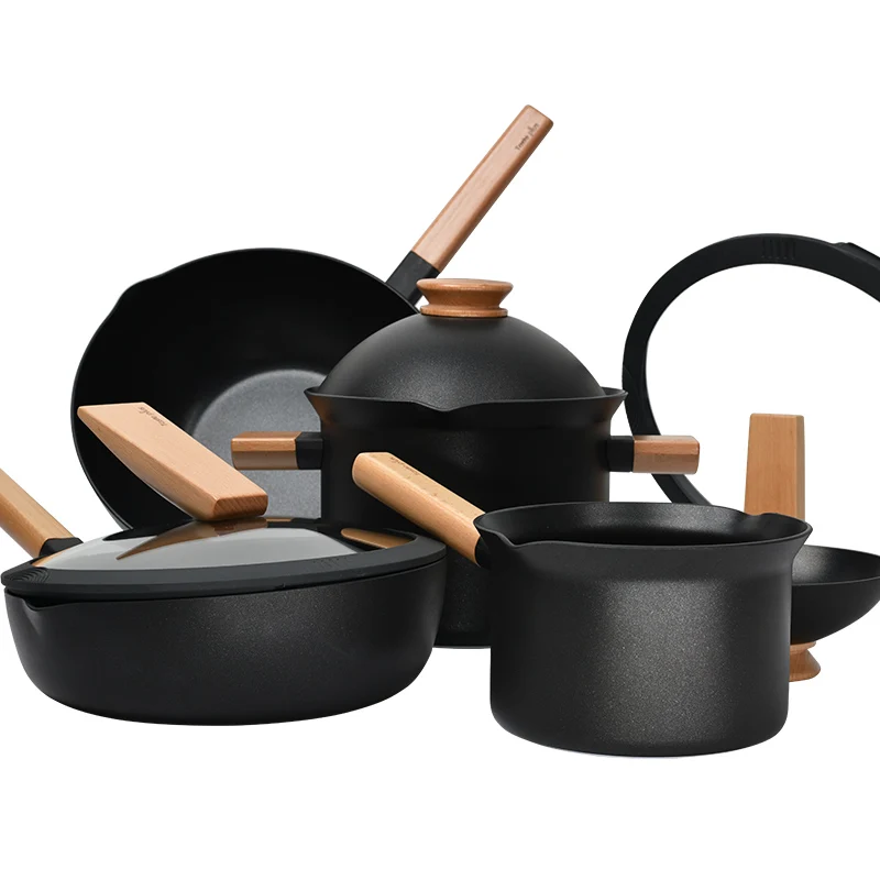 Non Stick Cooking Pot Set Removable Flat Pan with Lid Pots and Pans Set Kitchen Cookware Pot for Cooking Cookware Set Frying Pan
Non Stick Cooking Pot Set Removable Flat Pan with Lid Pots and Pans Set Kitchen Cookware Pot for Cooking Cookware Set Frying Pan
