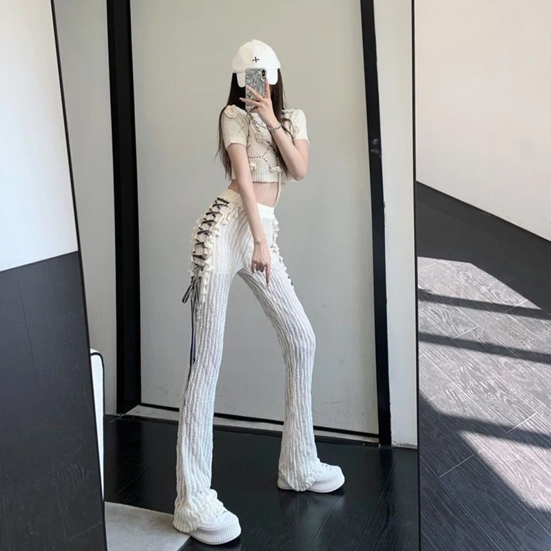 Lace Side Lace Micro Flared Pants Women's 2022 New Summer Design Mopping Pants Hot Girl Wide Leg Pants Elastic Waist Trousers
Lace Side Lace Micro Flared Pants Women's 2022 New Summer Design Mopping Pants Hot Girl Wide Leg Pants Elastic Waist Trousers
