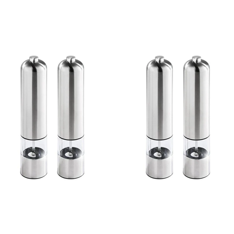2X Press Style Round Pepper Grinder Electric Mill In Stainless Steel, Salt Mill (Salt) Or Pepper Mill-Silver-With Light
2X Press Style Round Pepper Grinder Electric Mill In Stainless Steel, Salt Mill (Salt) Or Pepper Mill-Silver-With Light