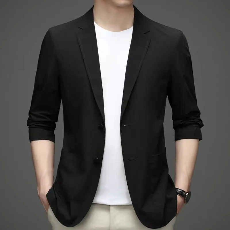 

2790-R- Summer high elastic wrinkle-resistant easy to take care of trackless business suit jacket men