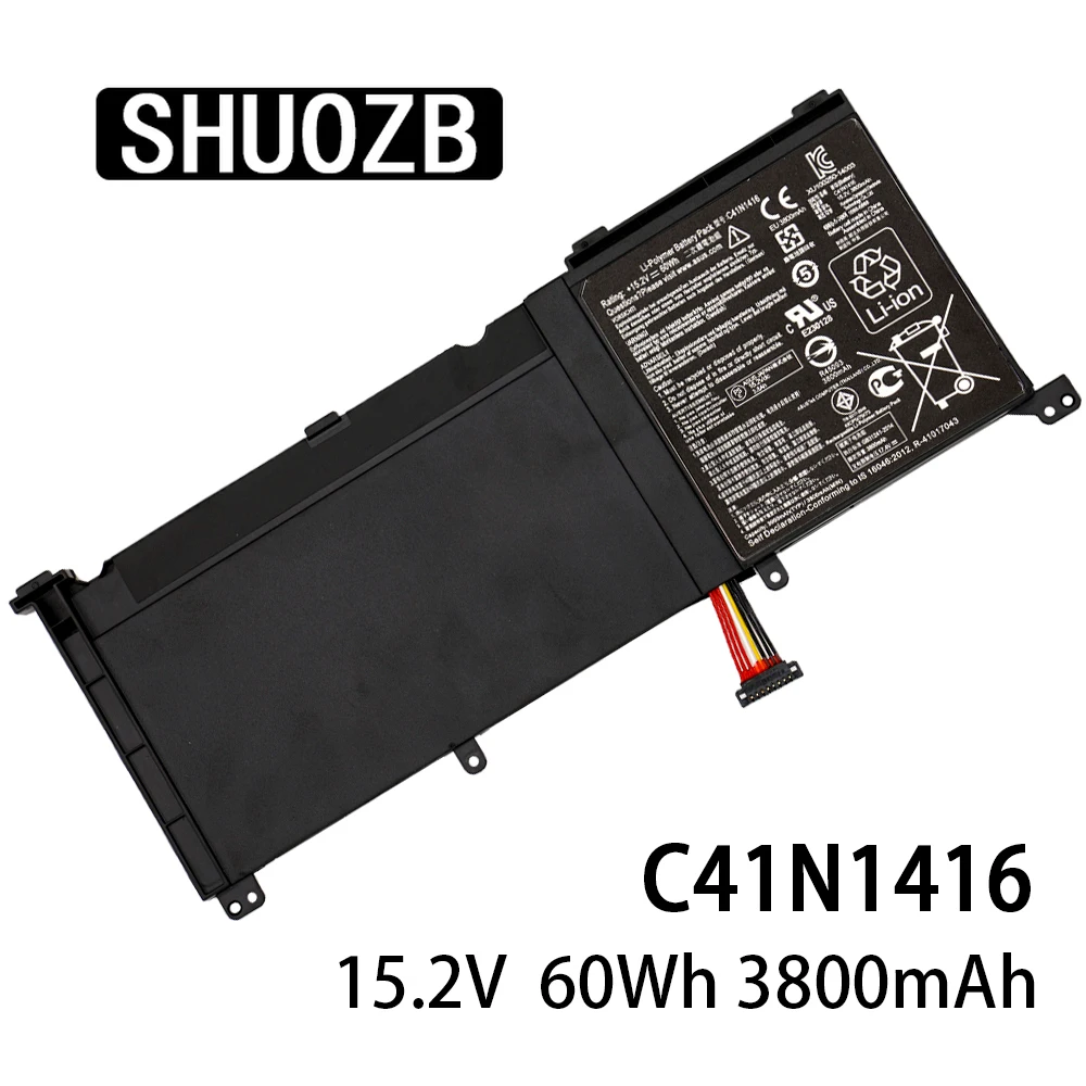 

C41N1416 Laptop Battery For ASUS ZenBook Pro G501 G501J G601J UX501 UX501J UX501JW UX501LW UX501VW N501L Series 15.2V 60Wh New