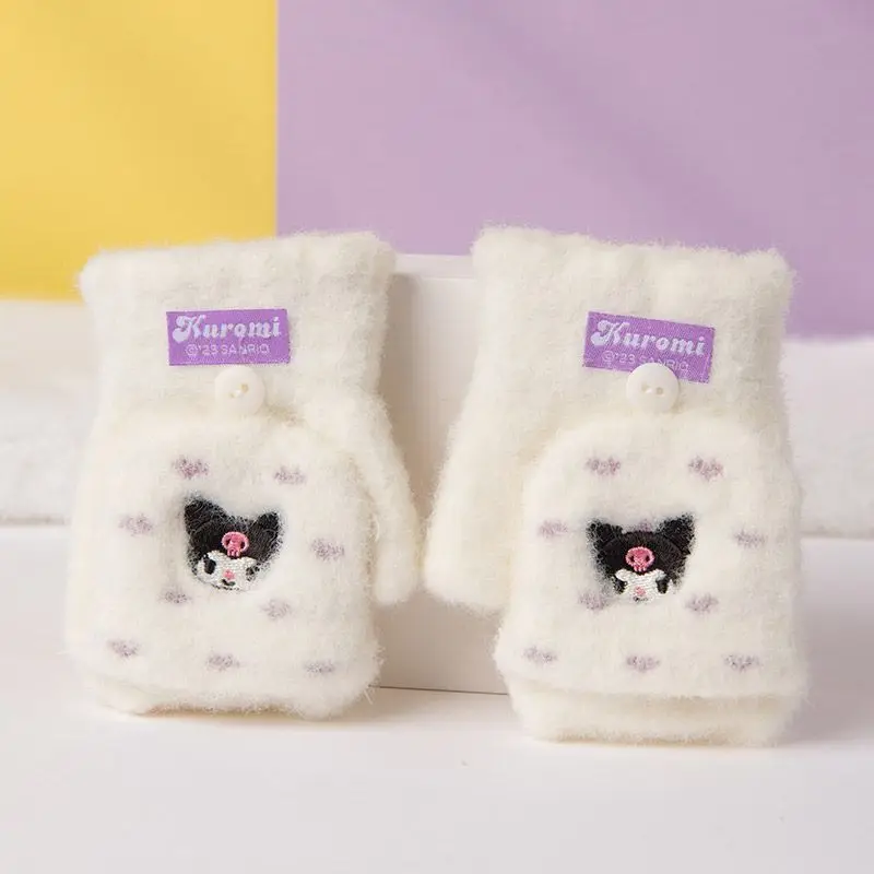 Sanrio Baby's Gloves Kuromi Mymelody Kawaii Pochacco Winter Flip Half Finger Wool Warm Cartoon Cute Boy and Girl Children
Sanrio Baby's Gloves Kuromi Mymelody Kawaii Pochacco Winter Flip Half Finger Wool Warm Cartoon Cute Boy and Girl Children