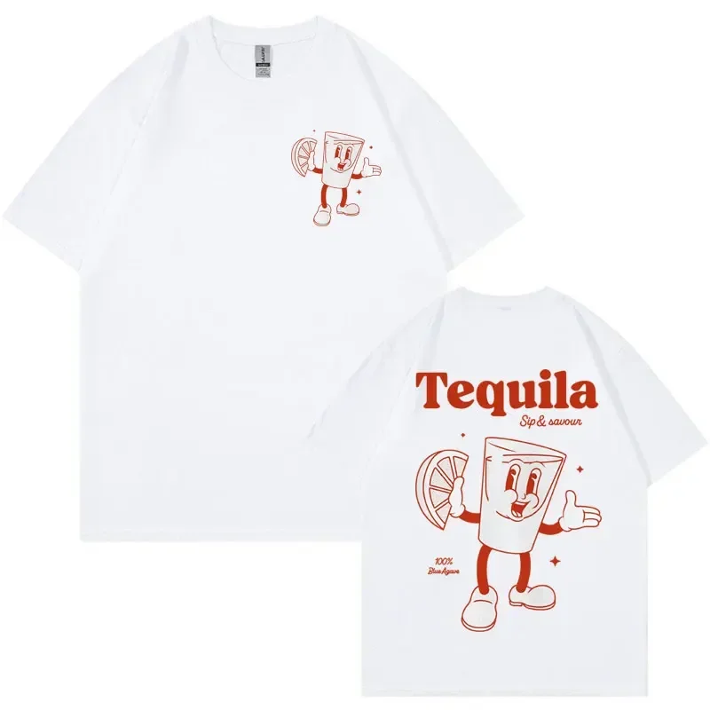 

Funny Gift for Tequila Lover T-shirt Men Retro Inspired Drink Cocktail Meme T Shirts Fashion Aesthetic T-shirts Short Sleeve