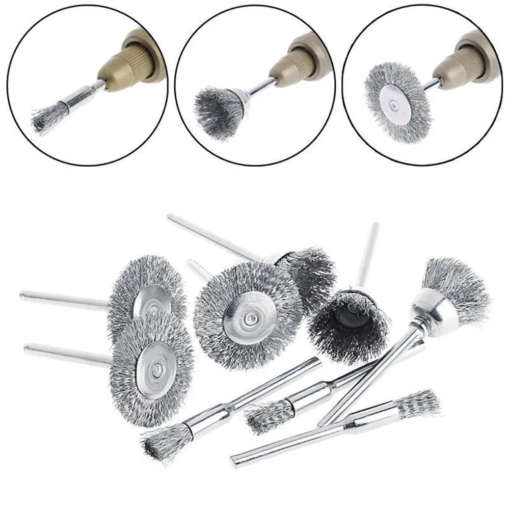 Wire Brush Wire Wheel Rotary Tool Rust Removal Polishing Cleaning Tool Accessories And Parts 9Pcs Stainless Steel
Wire Brush Wire Wheel Rotary Tool Rust Removal Polishing Cleaning Tool Accessories And Parts 9Pcs Stainless Steel