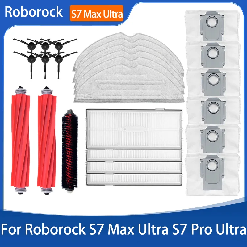 For Roborock S7 Maxv Ultra S7 Pro Ultra Q100TSC Accessories Main Side Brush Mop Hepa Filter Dust Bag Cleaning Rolling Brush Part
For Roborock S7 Maxv Ultra S7 Pro Ultra Q100TSC Accessories Main Side Brush Mop Hepa Filter Dust Bag Cleaning Rolling Brush Part