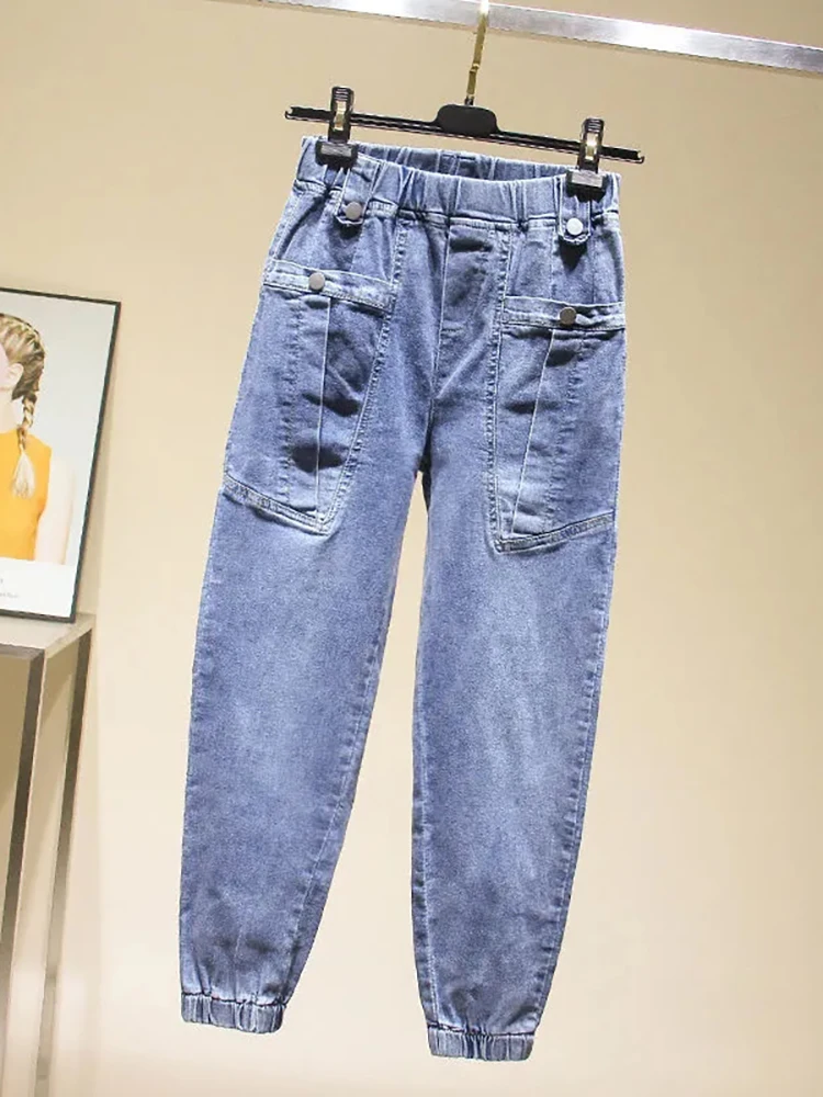 Casual Chic Pocket Buttons High Waist Ankle Length Women Denim Harem Pants Spring Autumn Stretch Streetwear Vaqueros Baggy Jeans
Casual Chic Pocket Buttons High Waist Ankle Length Women Denim Harem Pants Spring Autumn Stretch Streetwear Vaqueros Baggy Jeans