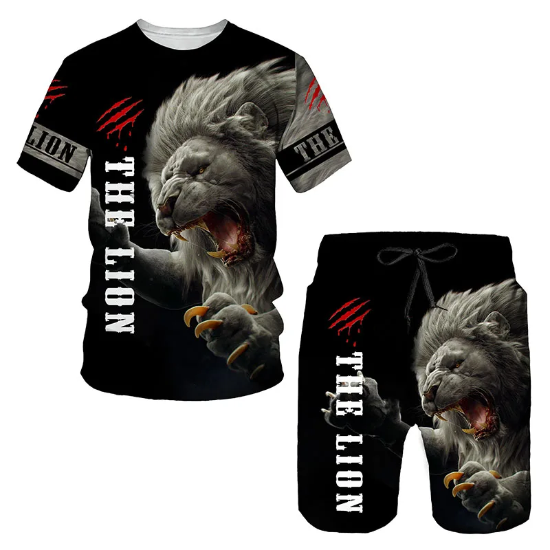 New Summer Men Tracksuits Oversized Men's Trend Casual 2 Piece Set 3D Lion Printing T-shirt Shorts Suit Men's Clothing
New Summer Men Tracksuits Oversized Men's Trend Casual 2 Piece Set 3D Lion Printing T-shirt Shorts Suit Men's Clothing