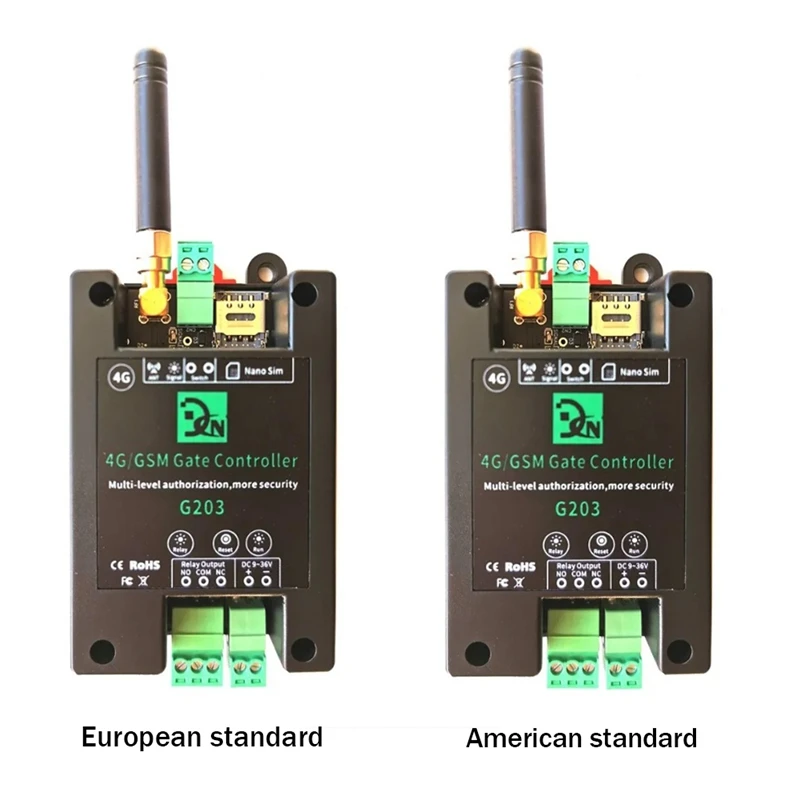 GSM 4G LTE Access Controller SMS APP Remote Control On/Off Relay Switch For Automatic Sliding Swing Door Opener
GSM 4G LTE Access Controller SMS APP Remote Control On/Off Relay Switch For Automatic Sliding Swing Door Opener