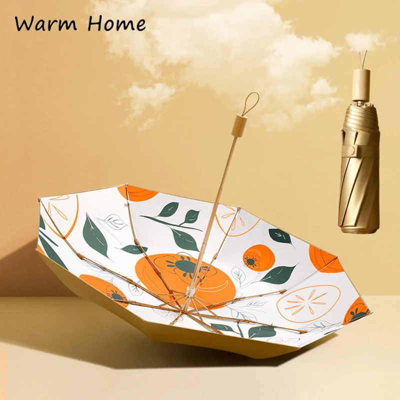 2022 New Gold Glue Folding Umbrella Fruit Plant Fresh Beach UV Umbrella Male Premium Wooden Handle Sunny Rainy Parasol for Women
2022 New Gold Glue Folding Umbrella Fruit Plant Fresh Beach UV Umbrella Male Premium Wooden Handle Sunny Rainy Parasol for Women