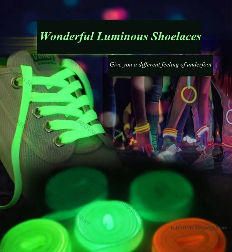 

1Pair Luminous Shoelaces Sneakers Shoelace Flat Shoe Laces Flash Party Glowing Shoe Lace Kids Adult Fluorescent Shoelaces