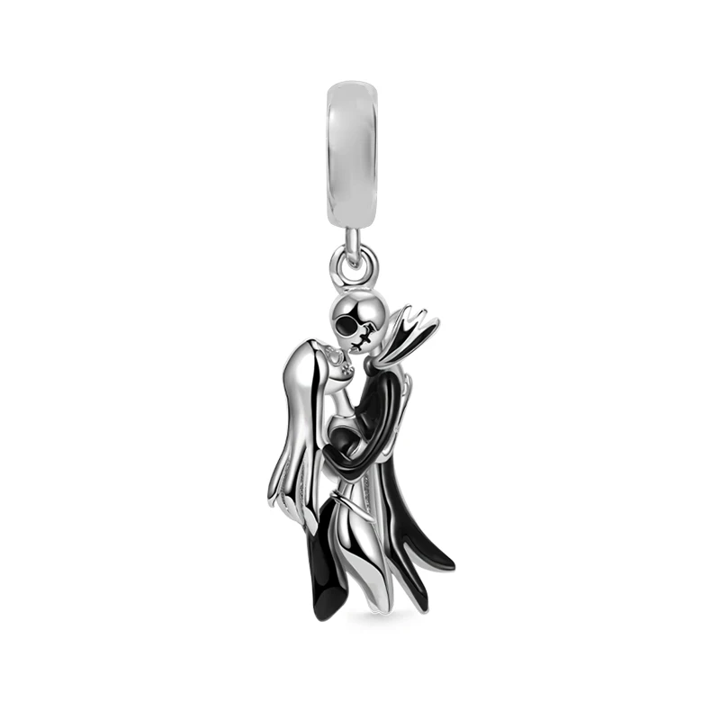 

925 Sterling Silver Jack&Sally Embrace Love Pendant Dangle Charm Fit Original Pandora Charm Bracelets Jewelry Berloque