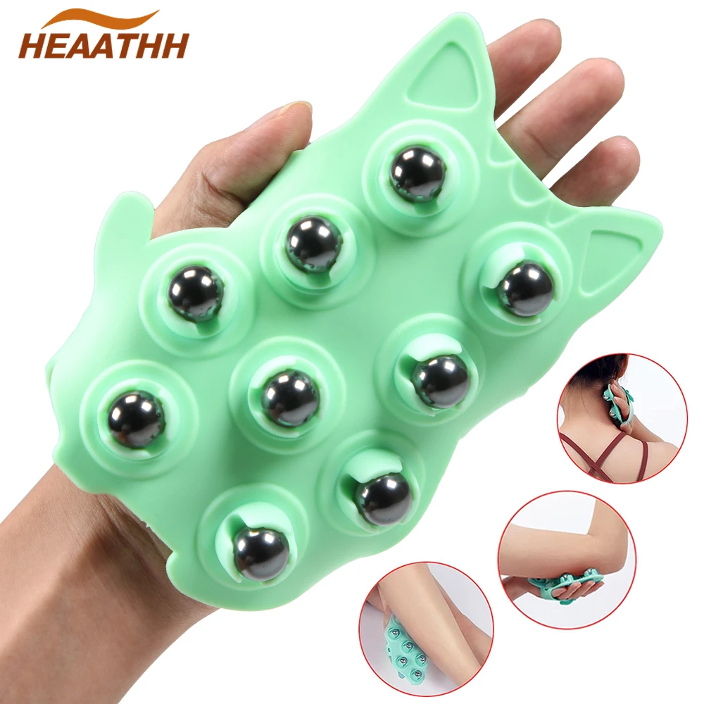 

Palm Shaped Massage Glove Manual Glove Massager with 9 360-degree Magnetic Roller Balls, Hand Held Deep Tissue,Full Body Massage