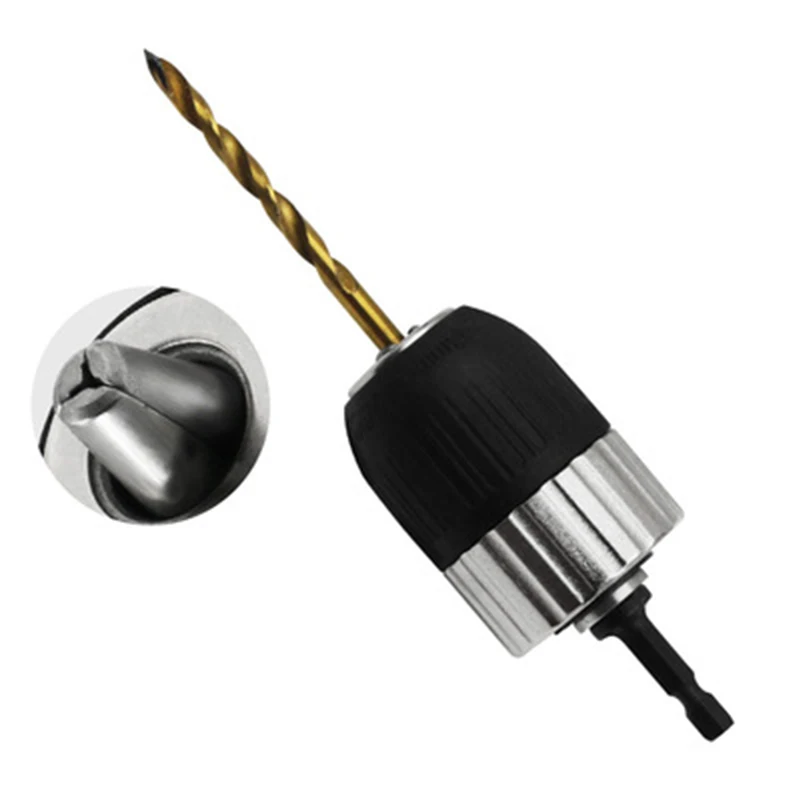 HSS Self-locking Drill Chuck Range 2-13mm Drill Bit3/8-24UNF with 6.35mm Threaded Rod Hand Drill Impact Hammer Conversion Collet 
HSS Self-locking Drill Chuck Range 2-13mm Drill Bit3/8-24UNF with 6.35mm Threaded Rod Hand Drill Impact Hammer Conversion Collet