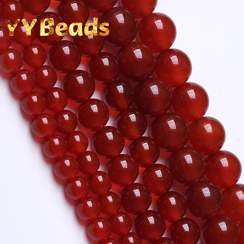 

7A 100% Natural Red Agates Onyx Stone Beads For Jewelry Making Round Loose Spacers Beads DIY Bracelet Necklace 4 6 8 10 12mm 15"
