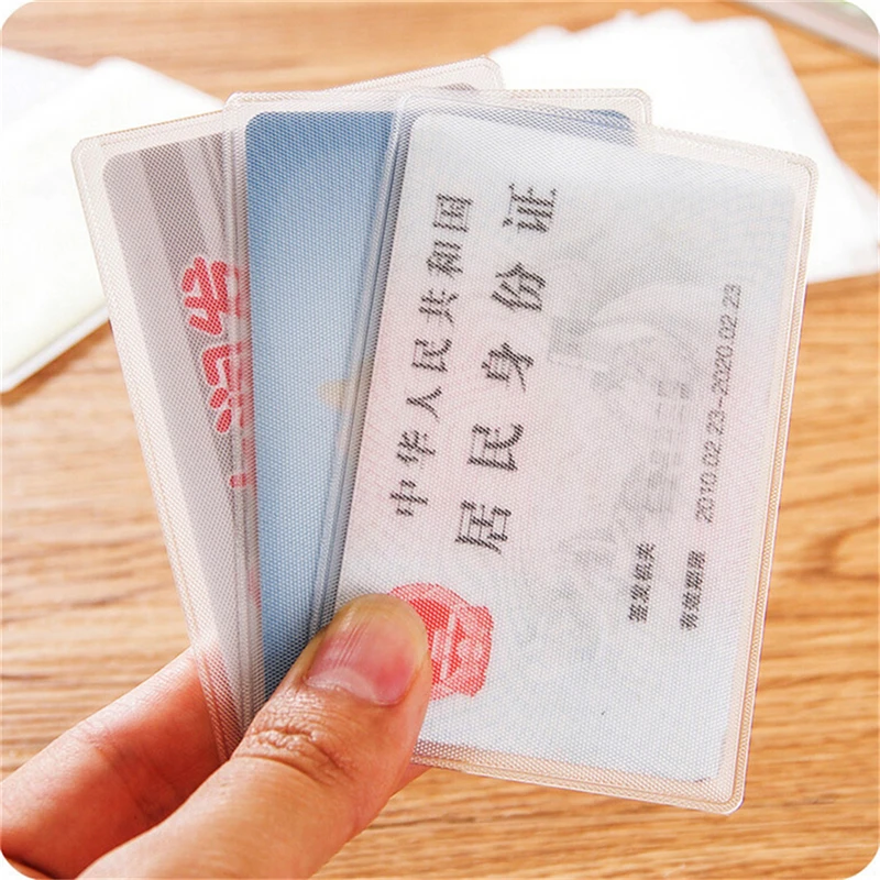 

10PCS PVC Credit Card Holder Protect ID Card Business Card Cover Clear Frosted