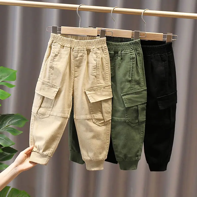 

Children's Trousers Spring and autumn Korean Boys Cargo Pants Cool Casual Trousers Big Boy Sweatpants 4 6 8 9Y