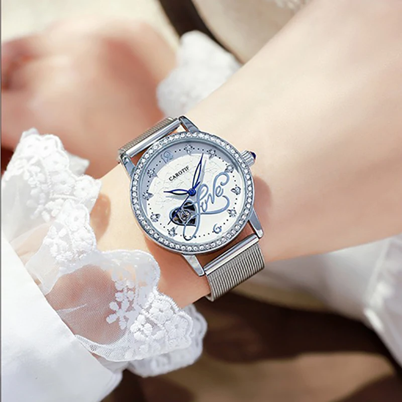 CAROTIF Genuine Watches Ladies Mechanical Watch Automatic Luxury Lady Wristwatch Mesh Straps Women Waterproof Clocks Reloj Mujer
CAROTIF Genuine Watches Ladies Mechanical Watch Automatic Luxury Lady Wristwatch Mesh Straps Women Waterproof Clocks Reloj Mujer
