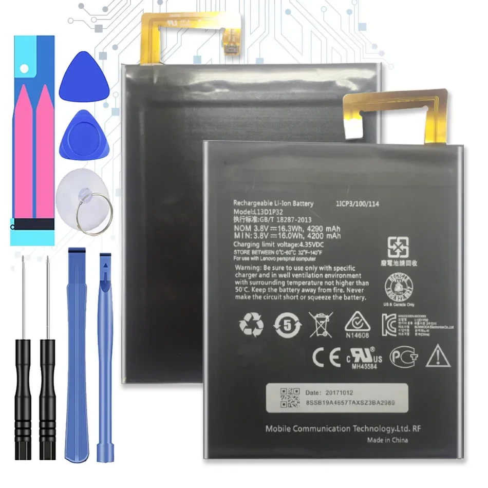 Battery L13D1P32 For Lenovo Lepad 8inch A8-50 A5500 S8-50 Tab 3 TB3-850F TB3-850M Batterie 4290mAh Bateria
Battery L13D1P32 For Lenovo Lepad 8inch A8-50 A5500 S8-50 Tab 3 TB3-850F TB3-850M Batterie 4290mAh Bateria