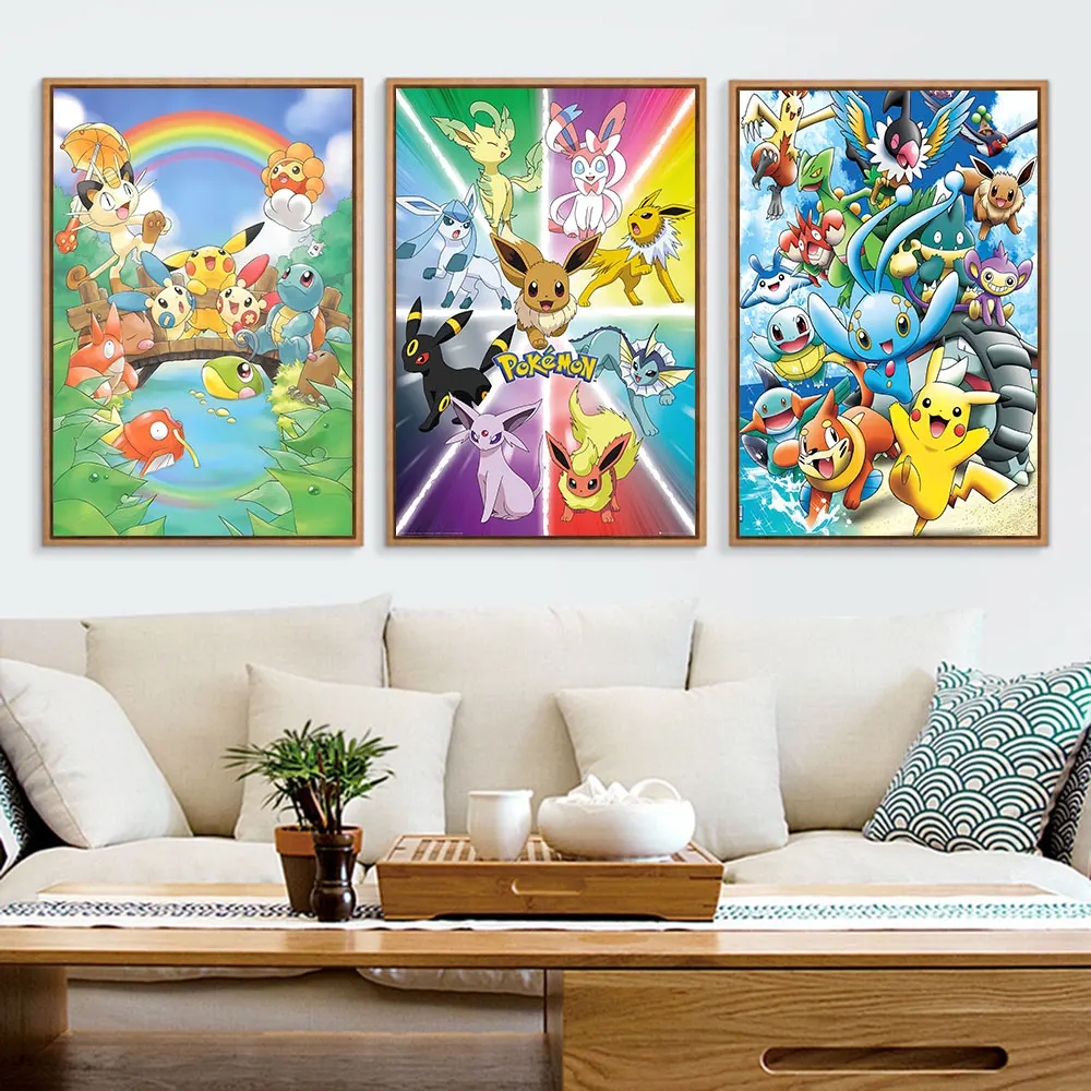 Posters Anime Pokemon All the Figure Peripherals Art Canvas Painting Pikachu Eeveelutions Picture Wall Decor Gifts for Kids Room
Posters Anime Pokemon All the Figure Peripherals Art Canvas Painting Pikachu Eeveelutions Picture Wall Decor Gifts for Kids Room