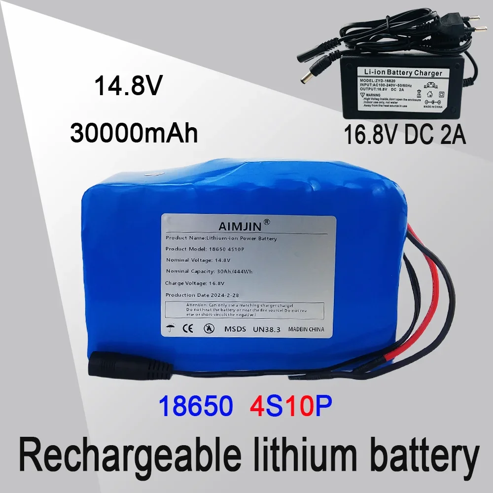 4S10P 14.8V 30Ah 444Wh 18650 Lithium Battery Pack with BMS for Inverter Smart Robot High-power Equipment Etc+16.8V charger
4S10P 14.8V 30Ah 444Wh 18650 Lithium Battery Pack with BMS for Inverter Smart Robot High-power Equipment Etc+16.8V charger