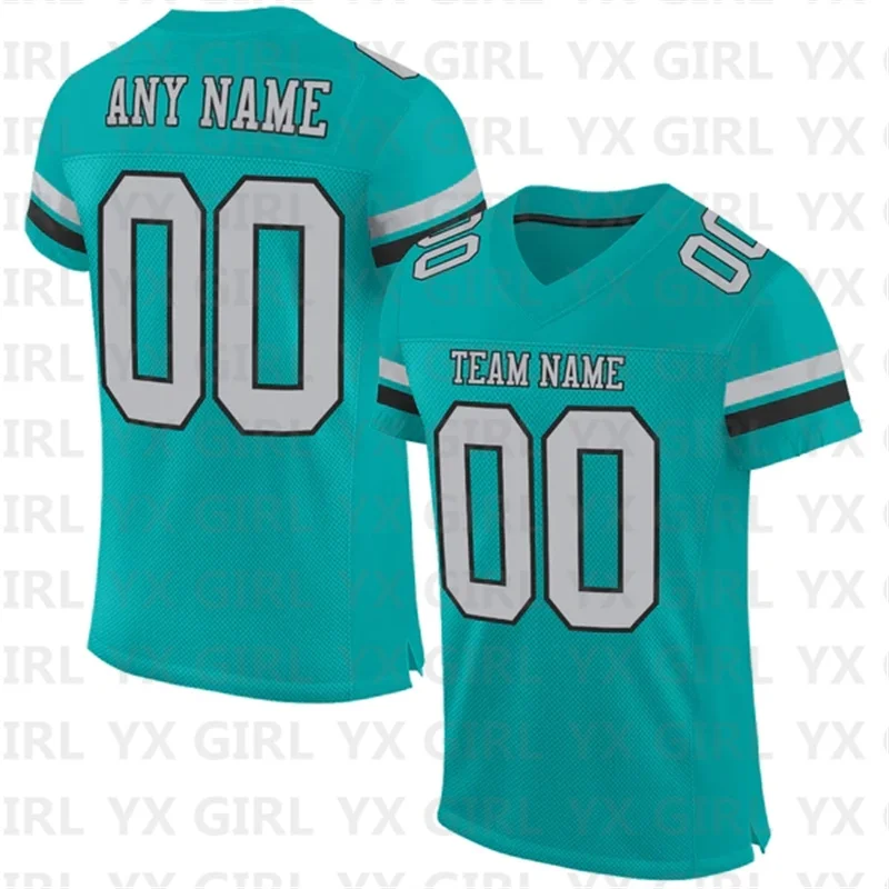 Custom Aqua Gray-Black Mesh Authentic Football Jersey Personlized Team name and you name number V-Neck Football T-Shirts
Custom Aqua Gray-Black Mesh Authentic Football Jersey Personlized Team name and you name number V-Neck Football T-Shirts