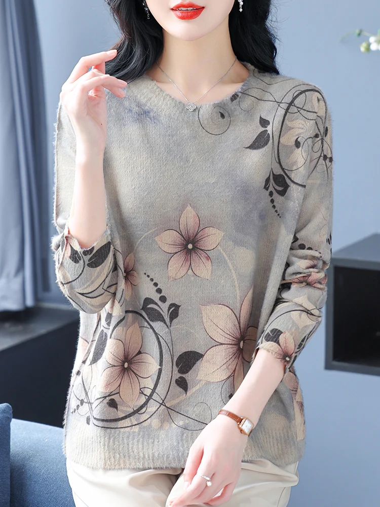 Женский свитер с цветочным принтом, сезон весна-осень, Свободная Женская одежда, пуловер, топы, Женский Повседневный джемпер с длинным рукавом, свитер для женщин
Женский свитер с цветочным принтом, сезон весна-осень, Свободная Женская одежда, пуловер, топы, Женский Повседневный джемпер с длинным рукавом, свитер для женщин