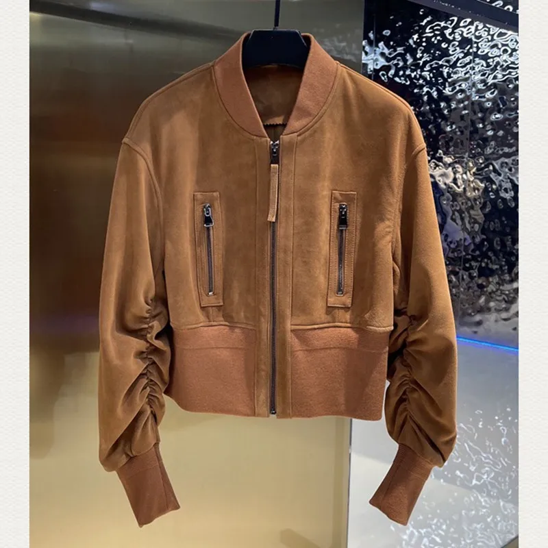 Natural Lambskin Leather Jacket for Women, 100% Sheepskin Leather Coat, Long Sleeves, H911
Natural Lambskin Leather Jacket for Women, 100% Sheepskin Leather Coat, Long Sleeves, H911