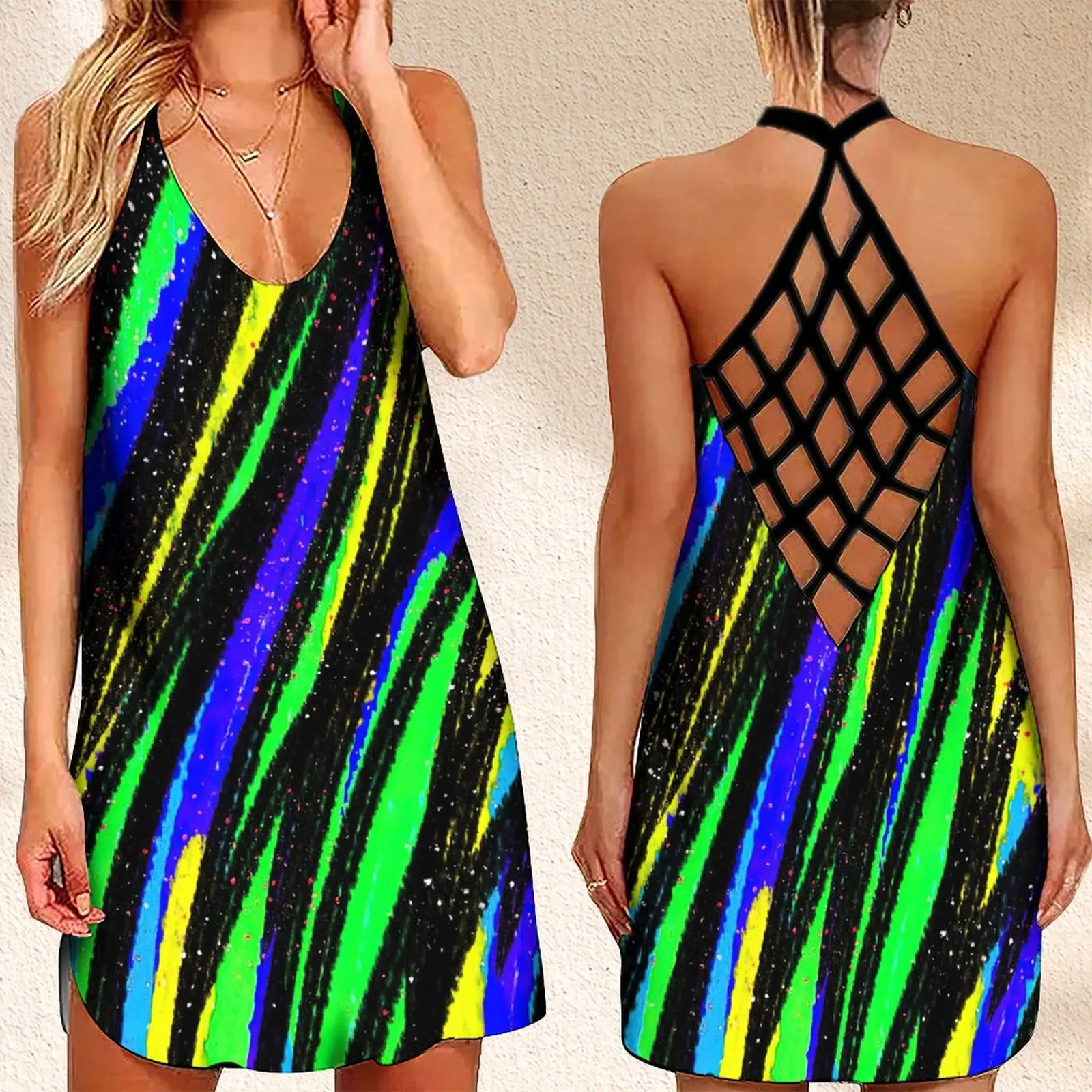 New Women's Criss Cross Backless Sleeveless Dress Summer Stripe Graphic Print Elegant Dresses For Women
New Women's Criss Cross Backless Sleeveless Dress Summer Stripe Graphic Print Elegant Dresses For Women