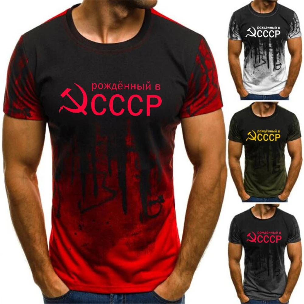 

Russian 3D printed men's T-shirt, round neck short sleeve shirt, casual style, summer, XXS-6XL