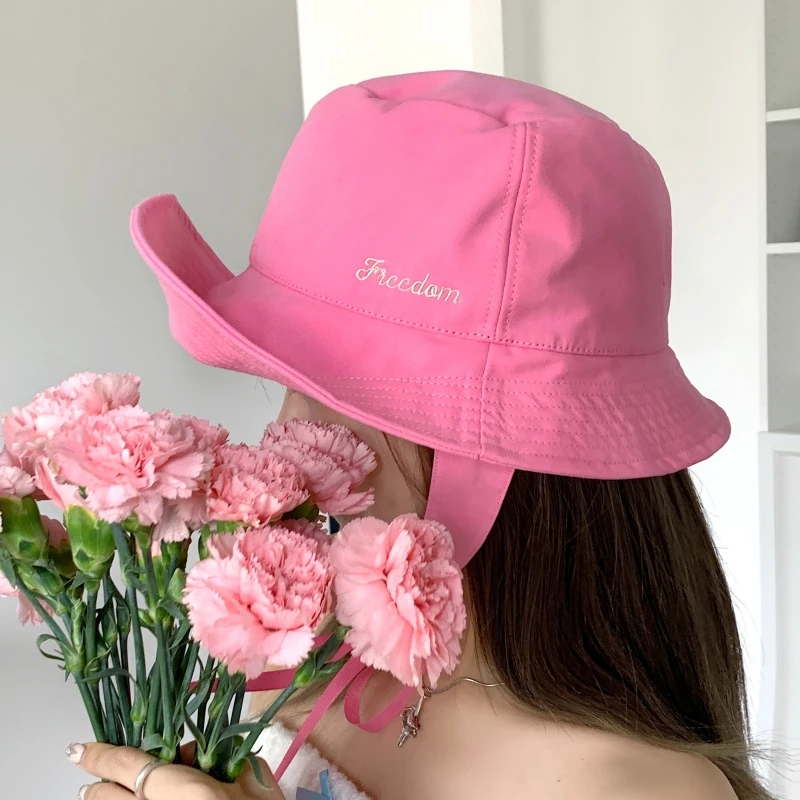 

Niche Retro Basin Hat Women's Summer Cotton Binding Wide Eaves Can Be Turned Over Edge Fisherman Hat Elegant Sunscreen Visor