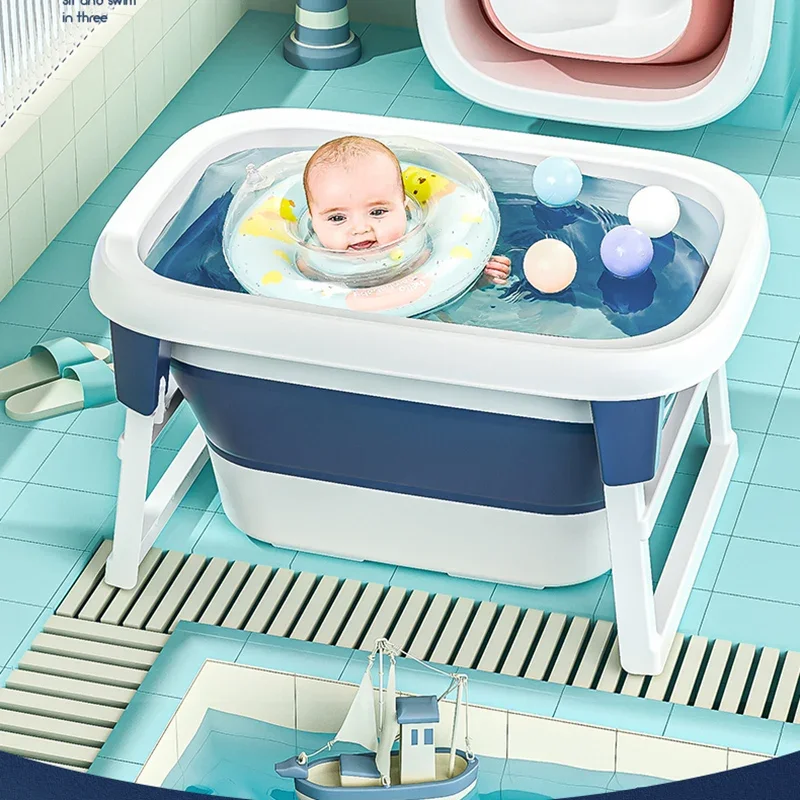 

Foldable Baby Portable Bathtub Foot Children Bath Barrel Babies Sitting Shower Gonflable Large Baby Bath Tub Newborn Set XY50PB